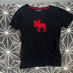 Abercrombie & Fitch Black Tee with Red Graphic